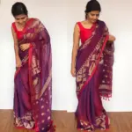 Purple Linen Jamdani Saree - Image 2