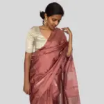 Handwoven Silver Pure Tissue Silk Blouse - Image 3