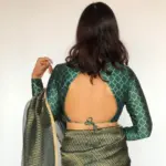 Amber Green Banarasi Silk Blouse - Image 2