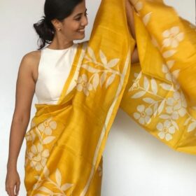 White Semi Raw Silk Blouse