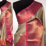 Offwhite Kora Silk Saree with Gold Zari Weaves