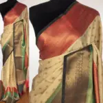 Beige Kora Silk Saree with Gold Zari Weaves