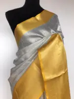 Silver White Kora Silk Saree with Silver Zari Weaves - Image 5