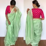 Mint Green Pure Mangalagiri Silk Saree - Image 5