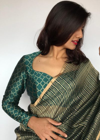 Amber Green Banarasi Silk Blouse