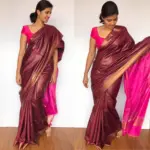 Maroon Handloom Tussar Ghicha Silk Saree - Image 4