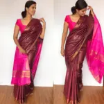 Maroon Handloom Tussar Ghicha Silk Saree - Image 6