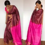 Maroon Handloom Tussar Ghicha Silk Saree - Image 5