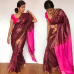 Maroon Handloom Tussar Ghicha Silk Saree
