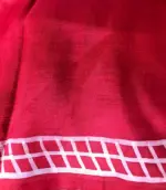 Scarlet Red Pure Silk Saree with Hand Painted Florals - Image 5