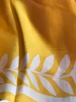 Yellow Pure Silk Saree with Handpainted Florals - Image 5
