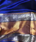 Royal Blue Mangalagiri Silk Saree with Kanchi Silk Border - Image 8