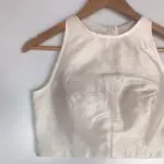 White Semi Raw Silk Blouse - Image 2