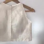 White Semi Raw Silk Blouse - Image 8