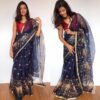 Navyblue Kota Silk Saree with Beautiful Floral Prints