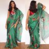 Forest Green Kota Silk Saree with Beautiful Floral Prints