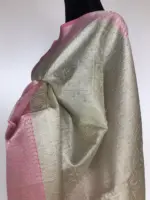 Silver White Kora Silk Saree with Silver Zari Weaves - Image 5