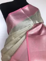 Silver White Kora Silk Saree with Silver Zari Weaves - Image 3