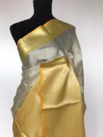 Silver White Kora Silk Saree with Silver Zari Weaves - Image 3