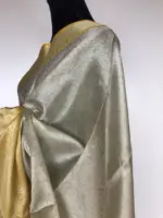 Silver White Kora Silk Saree with Silver Zari Weaves - Image 6