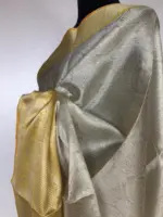 Silver White Kora Silk Saree with Silver Zari Weaves - Image 7