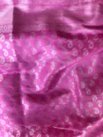 Pink  Banarasi Silk Saree with Silver Zari Weaves - Image 8