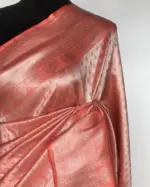Peach Banarasi Silk Saree with Silver Zari Weaves - Image 3