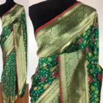 Green Banarasi Silk Saree with Pan Patola Weaves - Image 2