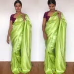 Green Banarasi Silk Saree with Silver Zari Weaves - Image 3