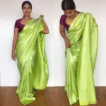 Green Banarasi Silk Saree with Silver Zari Weaves - Image 2
