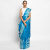 Pure Blue Handpainted Silk Saree