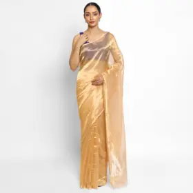 Peach Tissue Silk Saree