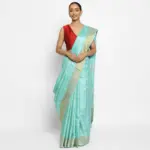 Blue Pure Tussar Silk Saree
