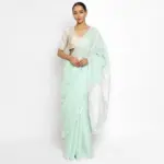 Mint Handwoven Pure Linen Saree