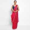 Hot Pink organza saree with Embroidery