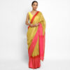 Handwoven Pure yellow Linen Saree