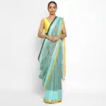 Pastel Blue Handwoven Pure Linen Saree