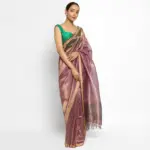 Lilac Pure Tussar Silk Saree with Tissue Silk Zari Weave