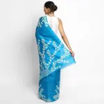 Blue Handpainted Pure Silk Saree - Image 2