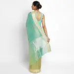 Blue Ombre Pure Tissue Chiffon Saree - Image 3