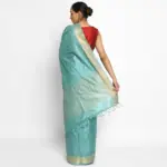 Pastel Blue Pure Tussar Silk Saree - Image 2