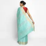 Blue Pure Tussar Silk Saree - Image 2