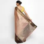 Powder Pink Kora Silk Saree with Gold Zari Weaves - Image 3