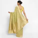Sea Green Banarasi Silk Saree in Georgette adorned with Gold Zari Weaves - Image 2
