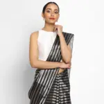 Black Chanderi Silk Saree - Image 3