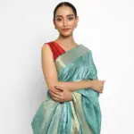 Pastel Blue Pure Tussar Silk Saree - Image 3
