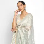 Pista Green Pure Tissue Silk Saree - Image 3