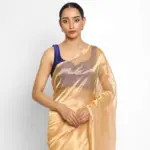 Peach Tissue Silk Saree - Image 3