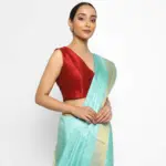 Blue Pure Tussar Silk Saree - Image 3