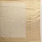 Ivory Banarasi Silk Saree in Georgette adorned with Gold Zari Motifs - Image 4